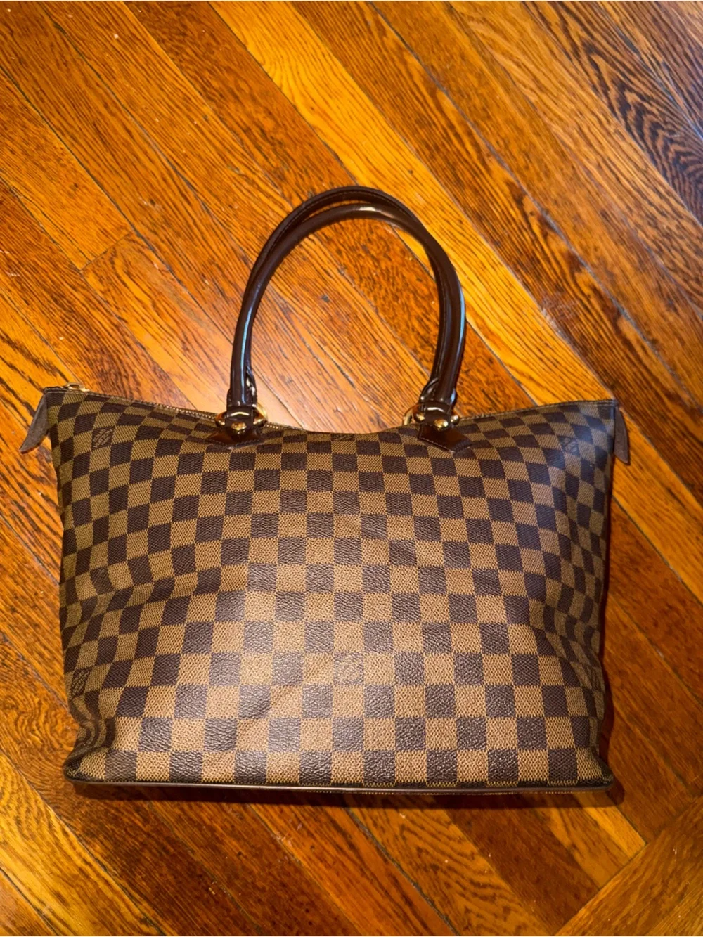 Louis Vuitton Damier Ebene Saleya PM Tote Shoulder Handbag